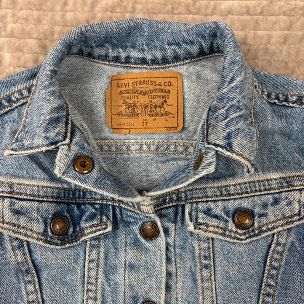 Vintage Levis Denim Trucker Jacket Toddler 3T‎ Light Wash Made in USA 70506-0491